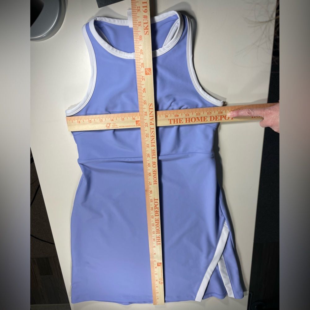 Athletic Dress W/ S Periwinkle Blue Zip Front Nwot - Picture 9 of 13